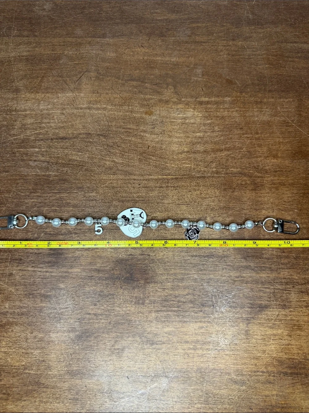 Silver Pearl Bag Charm Strap No. 5